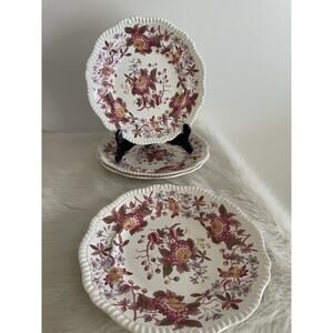 Copeland Spode England Dinner Plate Lot Antique Floral Set Of 4 Bone China